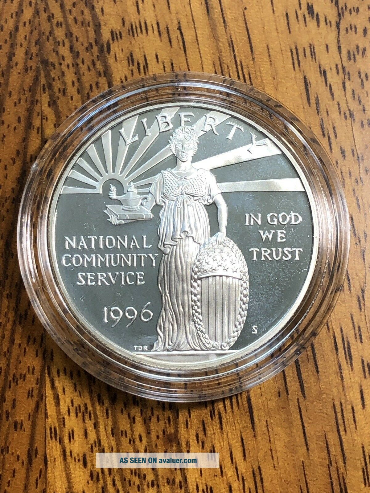 1996 US U. S. National Community Service Commemorative Silver Dollar ...