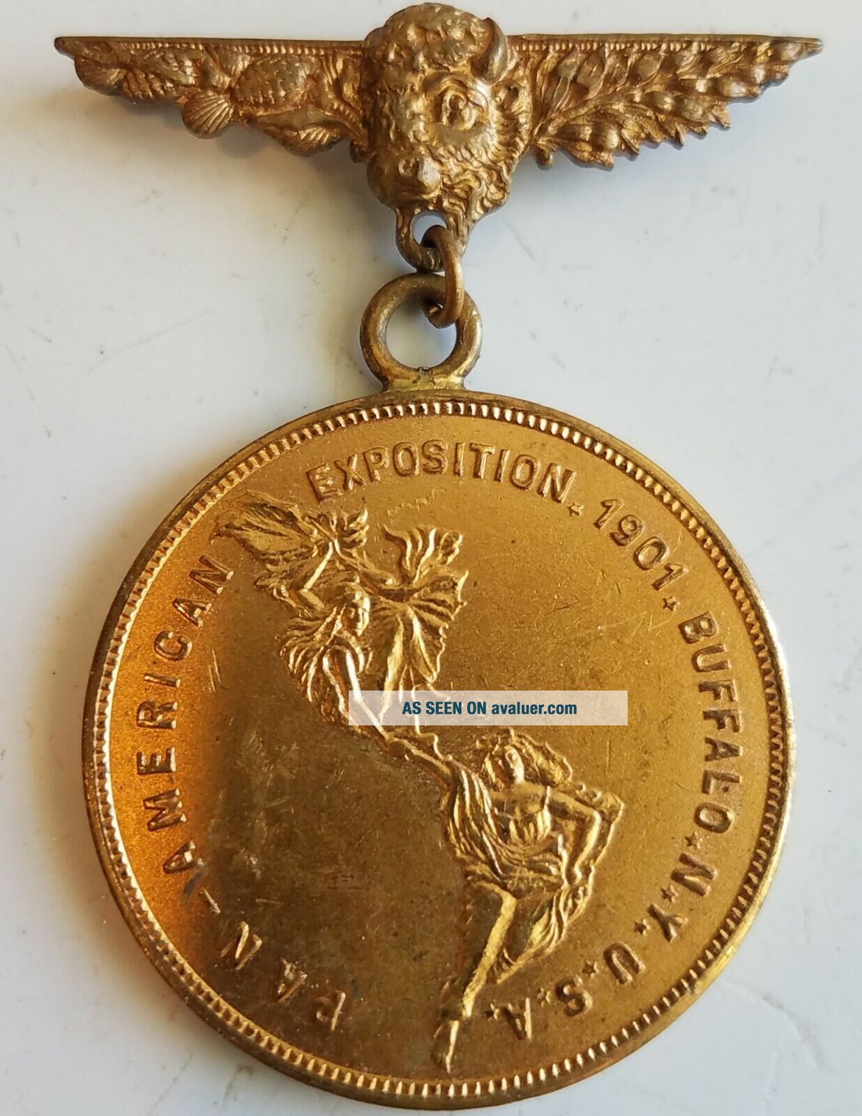 1901 PAN American Exposition Medal Badge BUFFALO Whitehead Hoag Old ...