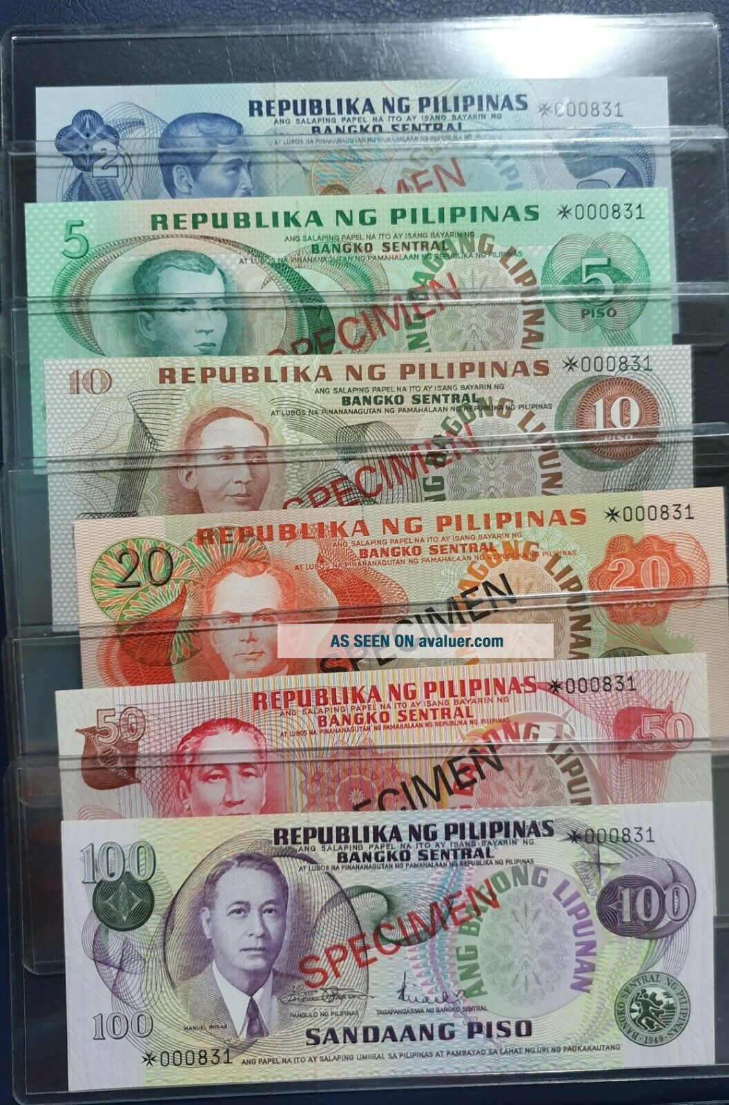 Data Handling For Grade R Philippines 1978 Specimen Full Set From 5 To 100 Pesos | #10001504