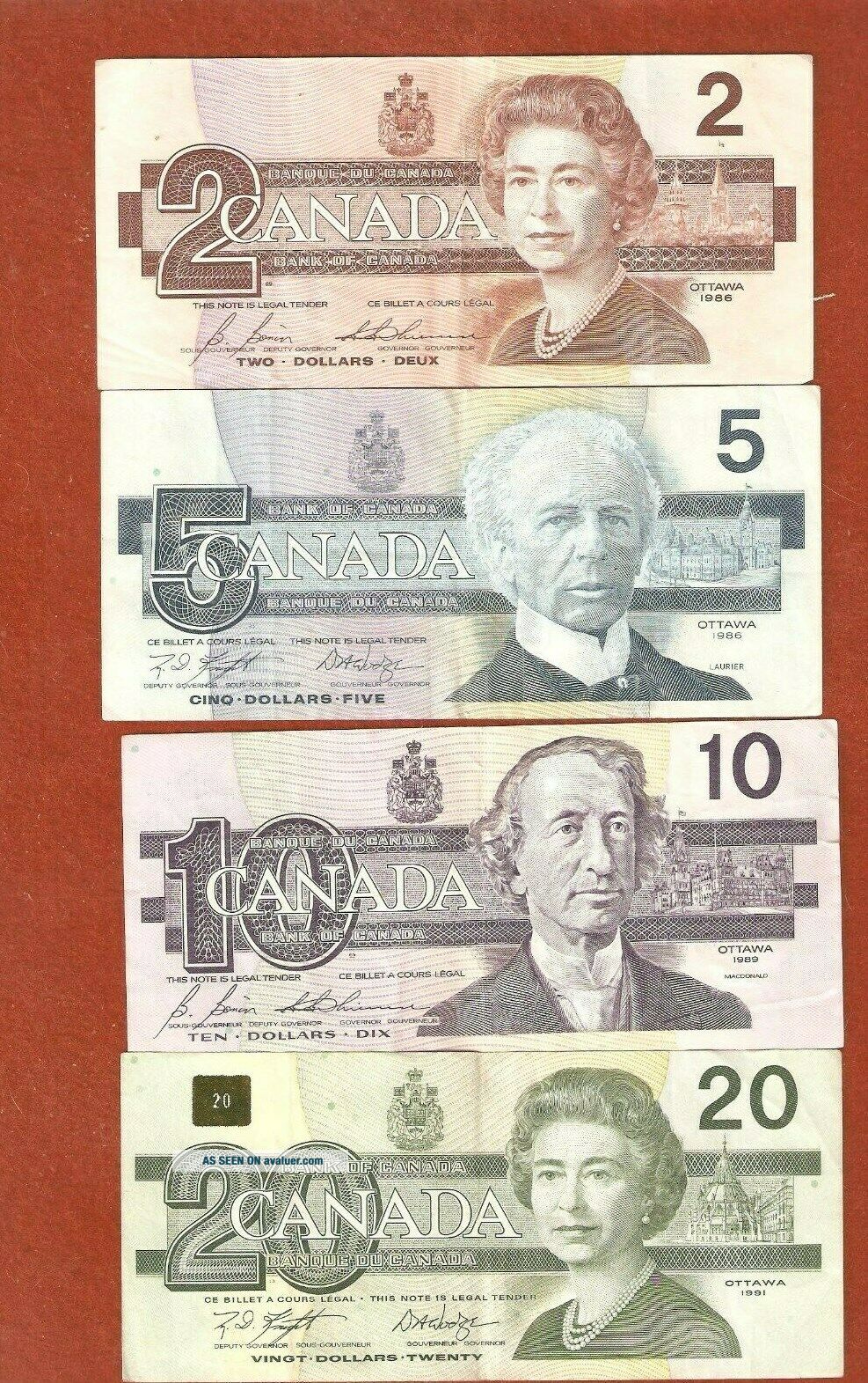 4 Bank Notes From The 1980`s All 4 Collectable Notes Have Slight ...