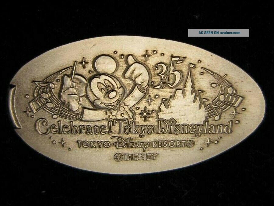 Tokyo Disneyland 35th JAPAN Mickey Mouse Elongated Penny Pressed ...