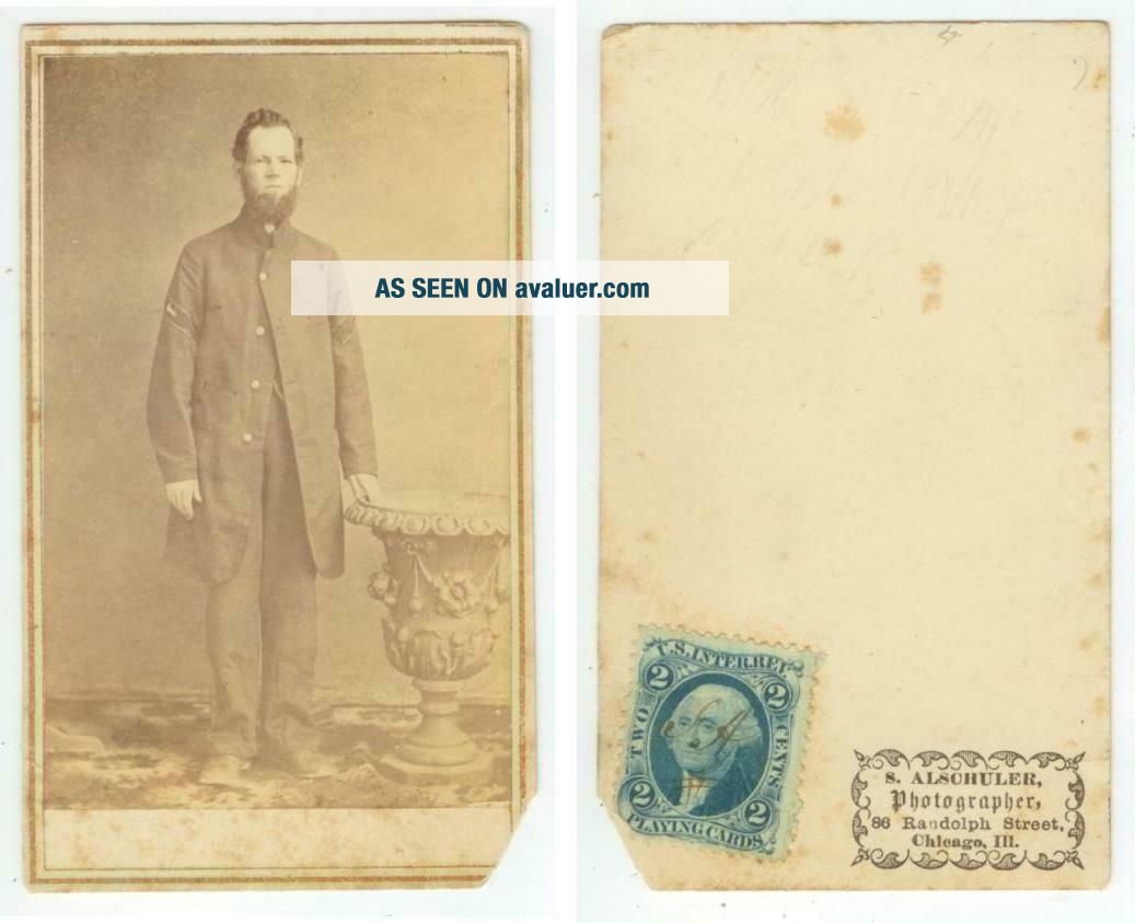 1860s Civil War CDV photo Union Medical Corp soldier Chicago - 2ct Playing Card