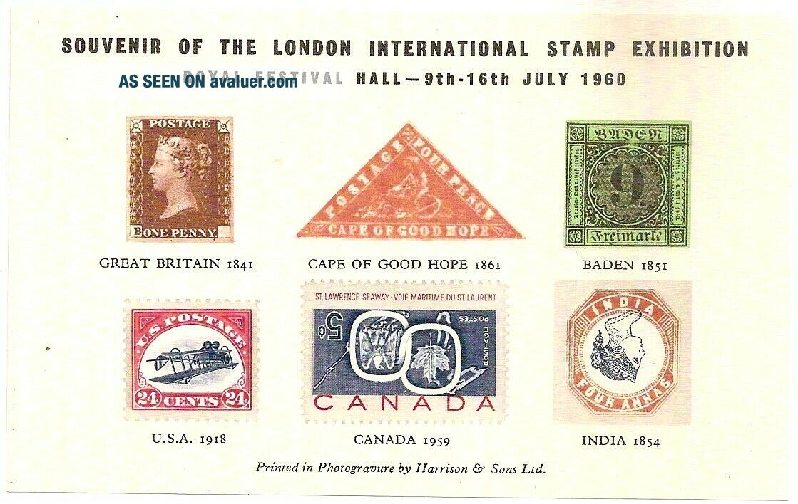 GB 1960 Famous Stamp Errors Sheet London Stampex W/Inverted Jenny/Cape ...