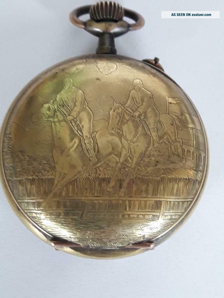 Montre De Poche Vintage Roskopf - Cartouche Verte, Boîtier émaillé Et Or - Système Historique