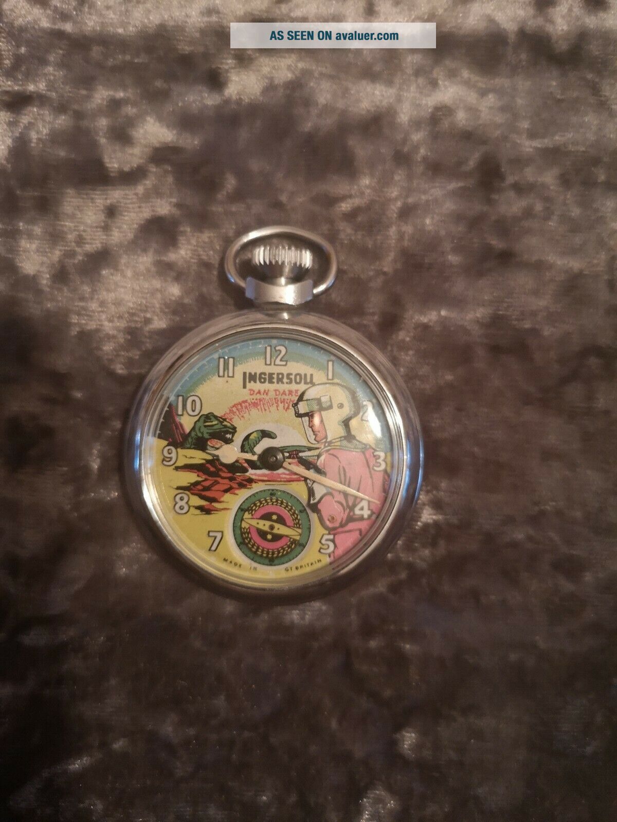 Montre De Poche Vintage Ingersoll Dan Dare 1950 - Mécanique, 51mm, état Quasi Neuf
