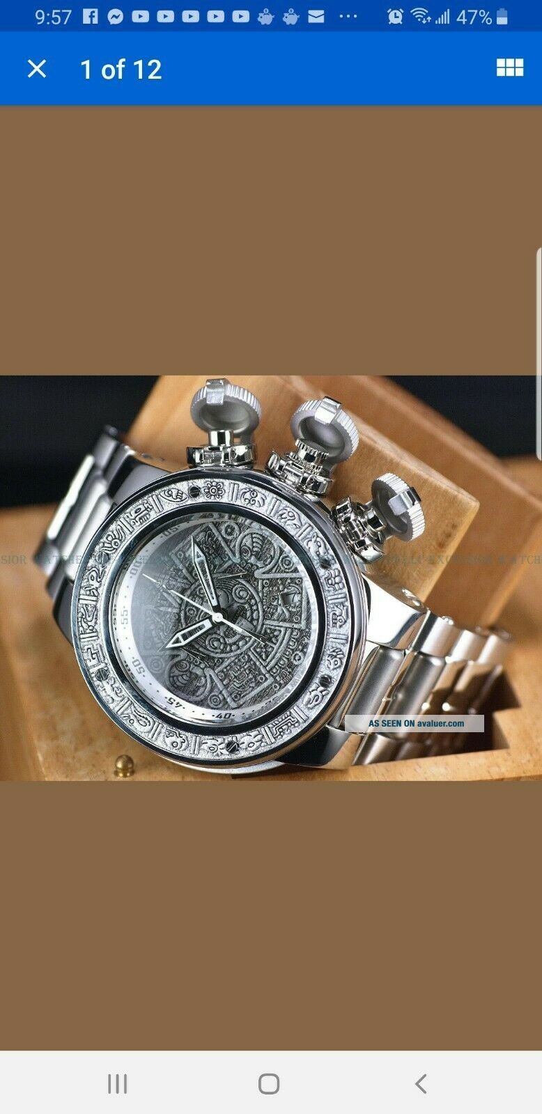 Invicta Aztec Invicta 52mm Subaqua Sea Dragon AZTEC CULTURAL Torpedo Chronograph SS ...