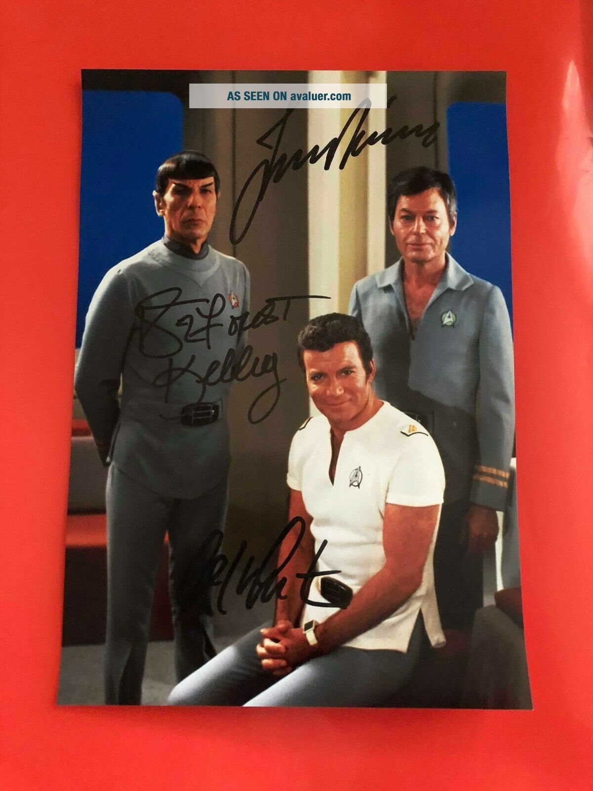 Leonard Nimoy Shatner Kelley Spock Star Trek Autograph Signed Photo