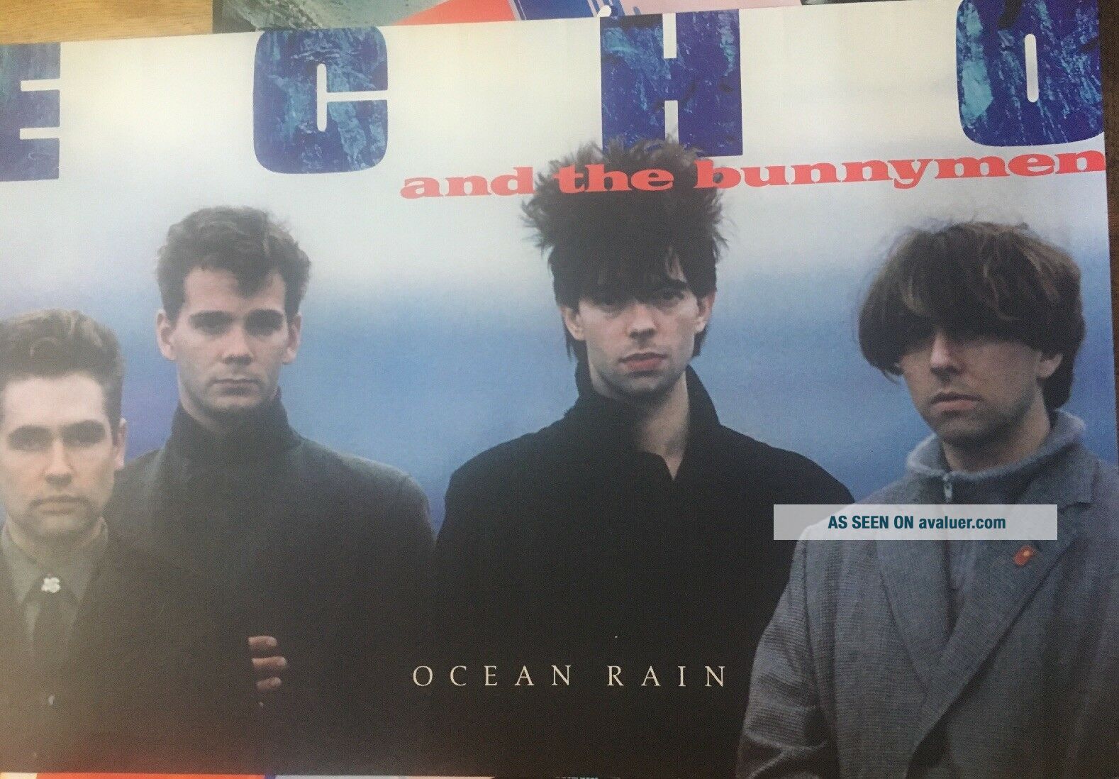 Echo And The Bunnymen Ocean Rain Poster Authentic And Rare Promo 1984 echo-and-the-bunnymen-ocean-rain-poster-authentic-and-rare-promo-1984