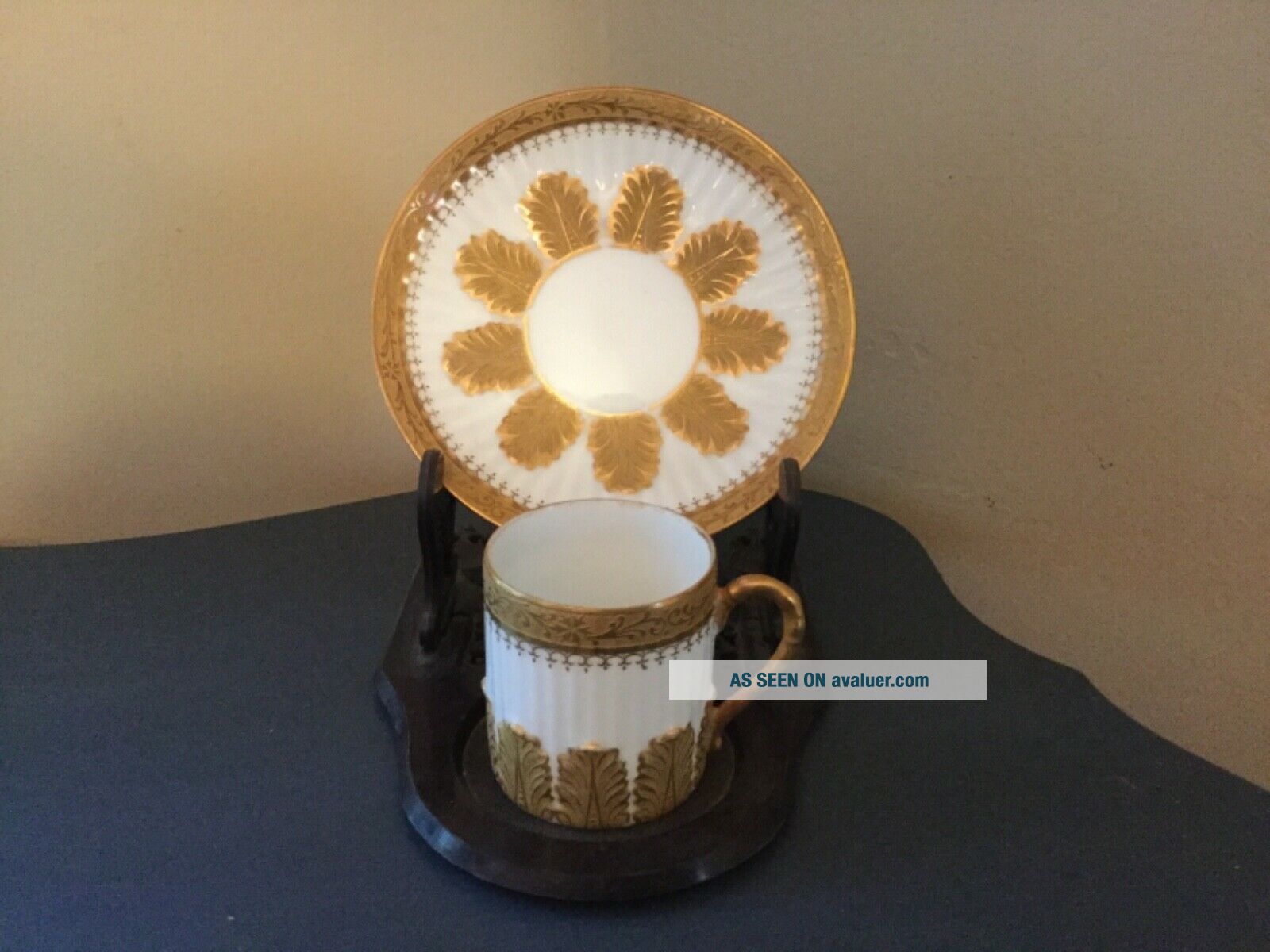 LS&S LIMOGES FRANCE Gold Trim Demitasse Cup Saucer Stunning Set | #12830699