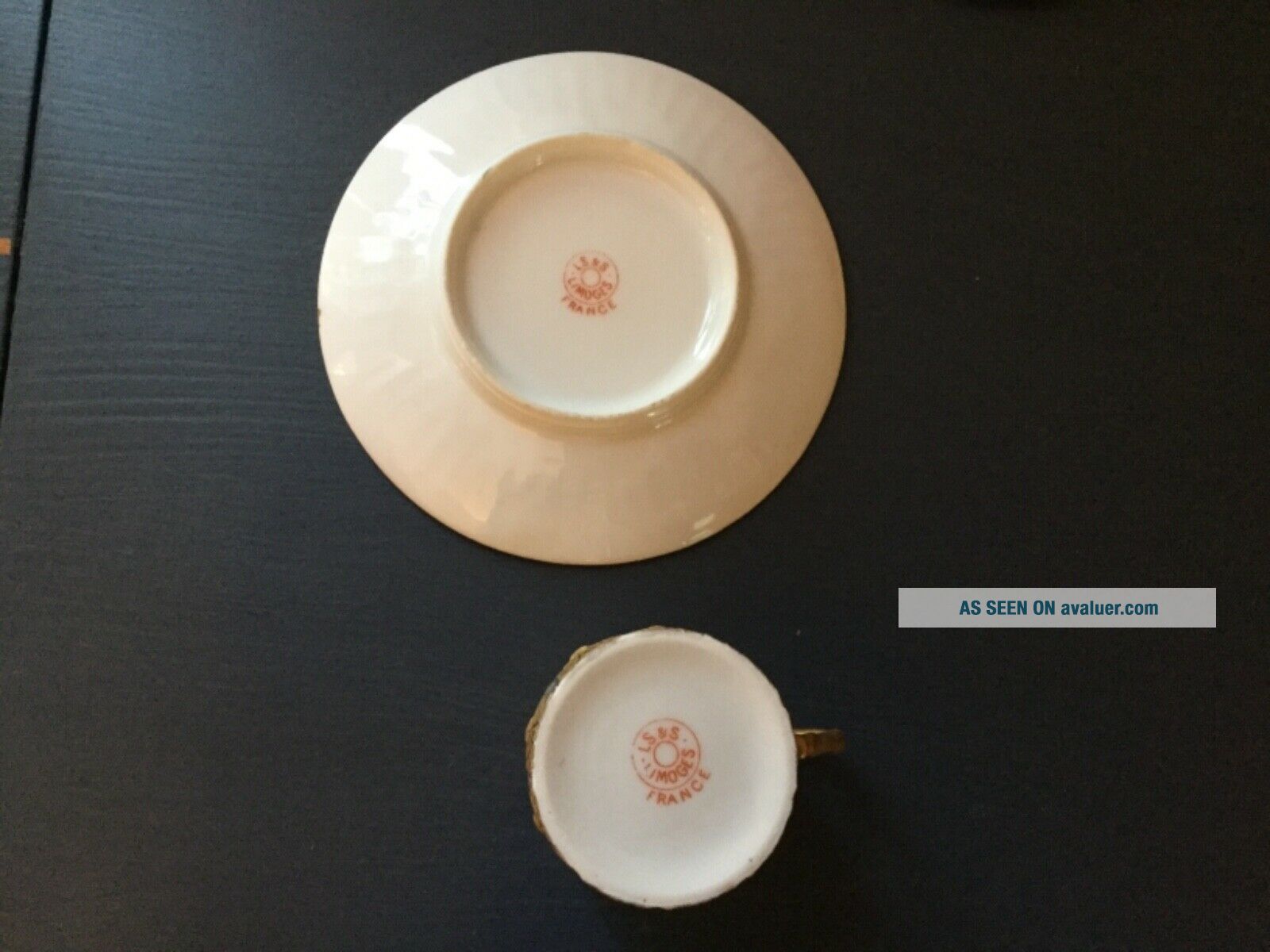 LS&S LIMOGES FRANCE Gold Trim Demitasse Cup Saucer Stunning Set | #12830699
