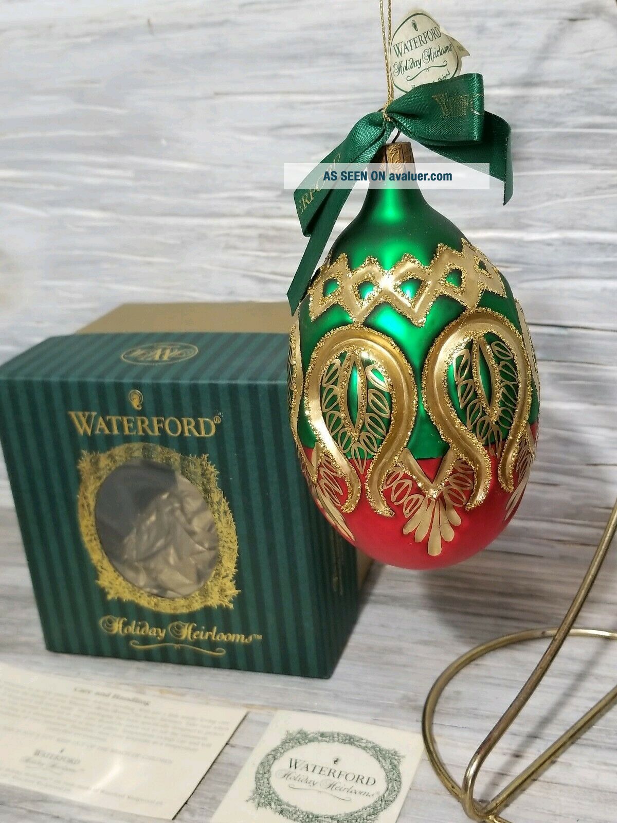 WATERFORD Holiday Heirloom Ornament PEACOCK GRANDE EGG Nostalgic ...