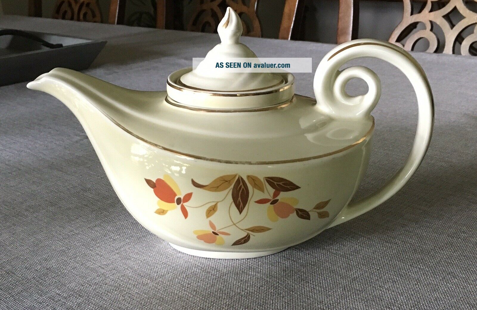 Halls Tea Set Vintage HALLS SUPERIOR JEWEL TEA AUTUMN LEAF ALLADIN Teapot W/Lid ...